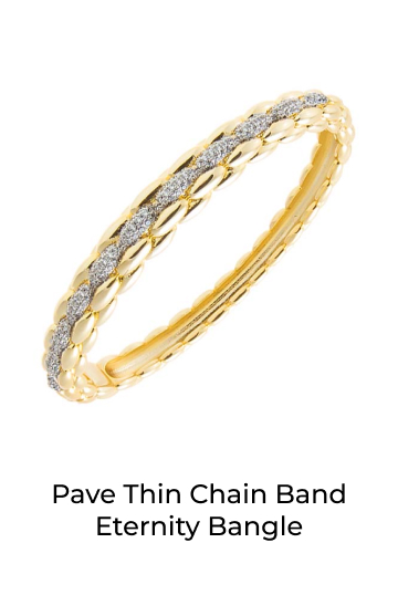Pave Thin Chain Band Eternity Bangle