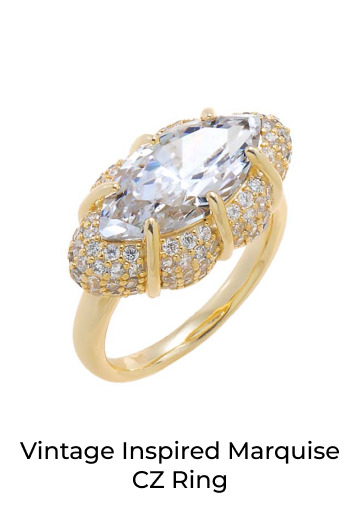 Vintage Inspired Marquise CZ Ring