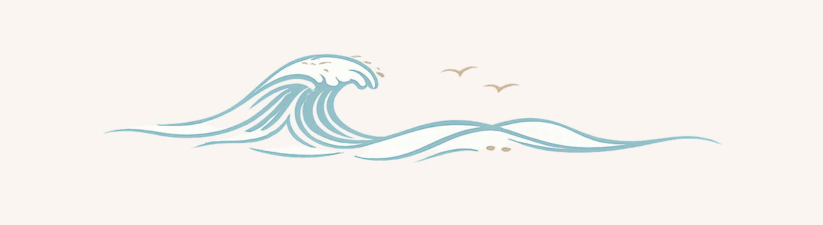 Drawing of ocean wave.
