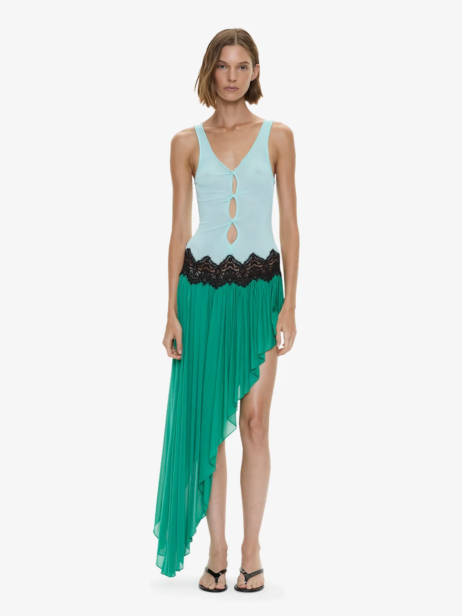 Image of Open Twist Swept Tank Dress