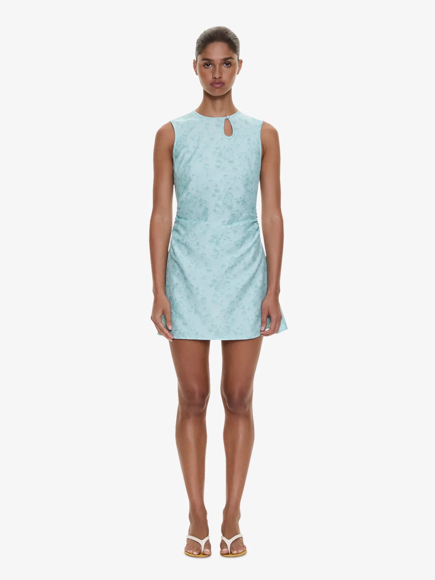 Image of Light Leak Jacquard Loophole Mini Dress
