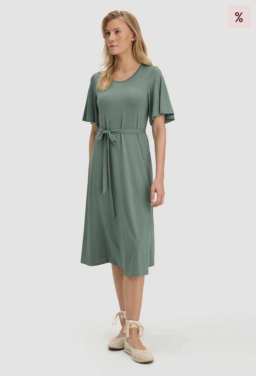 Jersey Kleid Kniebedeckend Slim aus TENCEL™ Lyocell