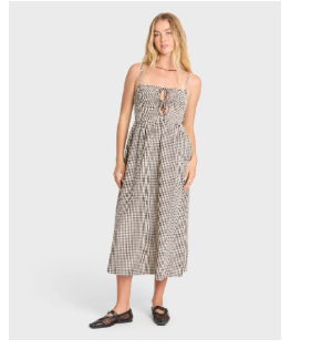 Beach Check Midi Dress