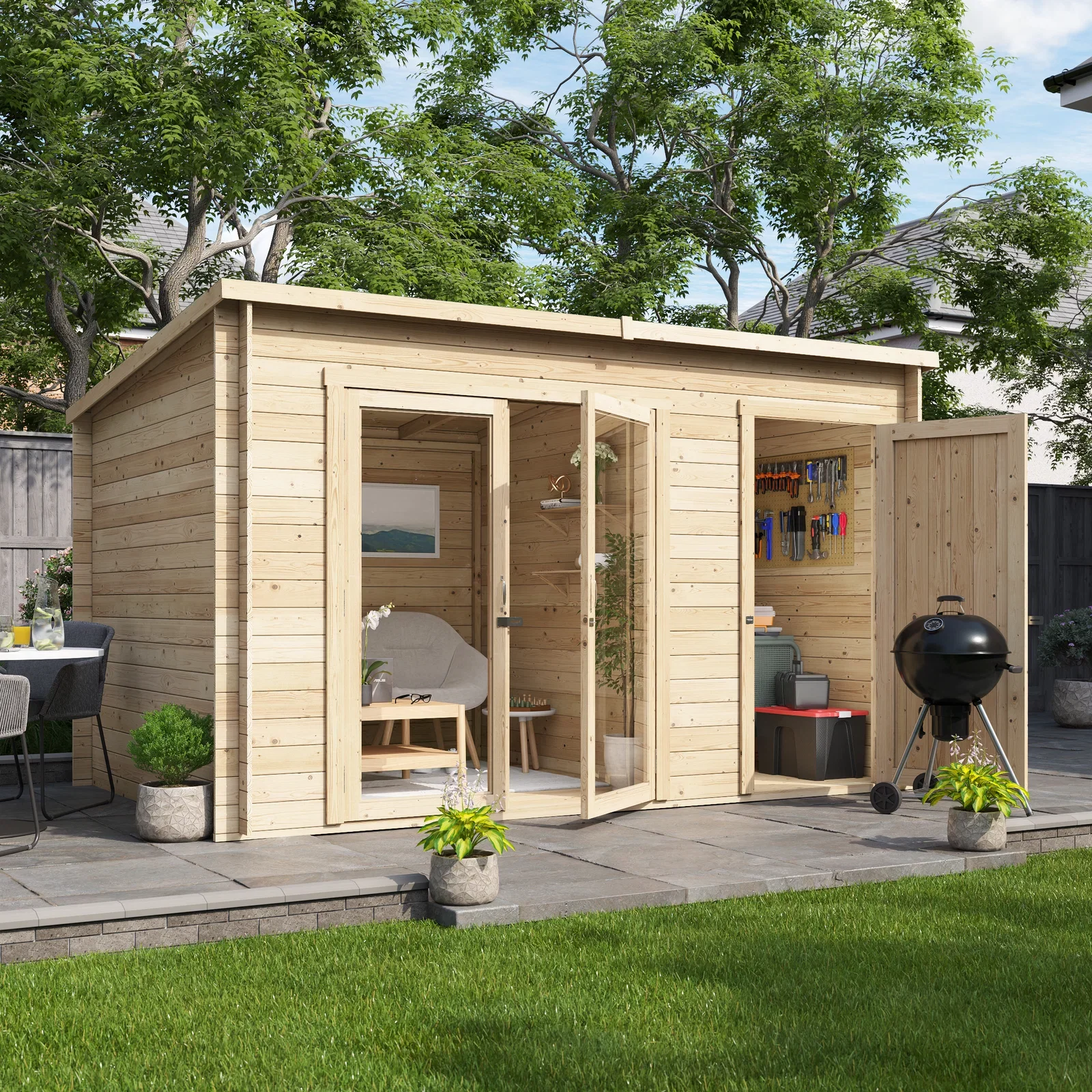 Image of BillyOh Tianna Log Cabin Summerhouse with Side Store