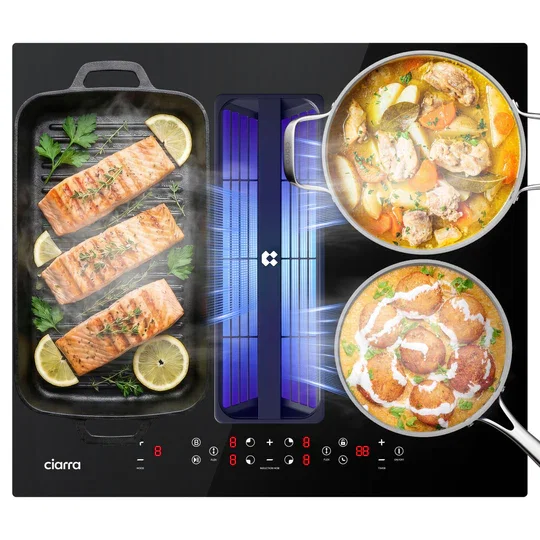 CIARRA ONE World’s First 590mm Induction Venting Extractor Hob – Best Built-in  Plasma⁺ Extractor Hob CBBEH594BBFF-OW