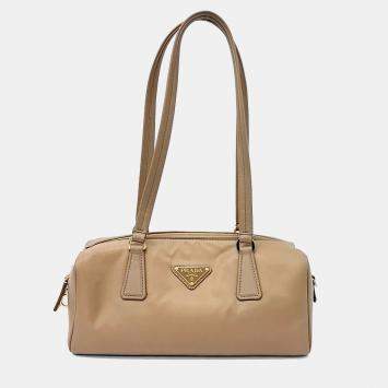 Beige Nylon Re-Nylon Shoulder 