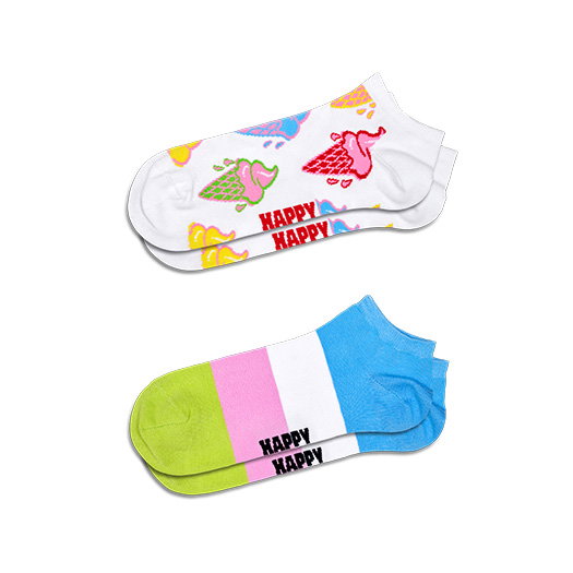 2-Pack Ice Cream & Stripe Low Socks