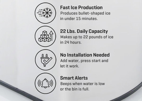 It's BACK: Our Portable Ice Maker is finally ready to ship. Get 30% off.