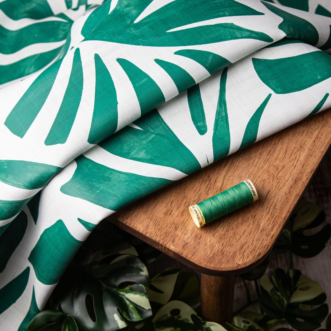 Minerva Exclusive Monstera Street Faux Leather POD Fabric Place