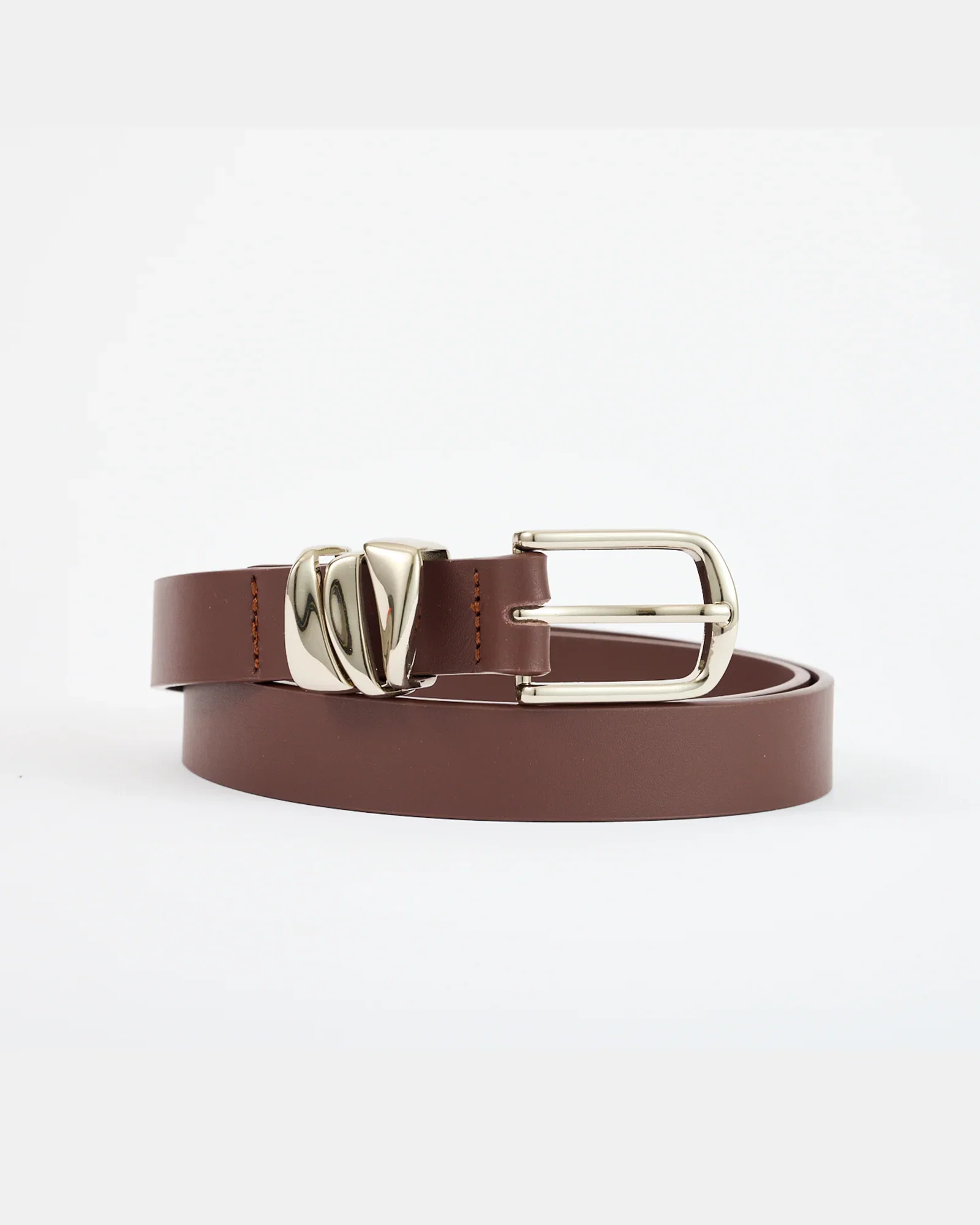 Image of Crescent Belt Cocoa/Silver