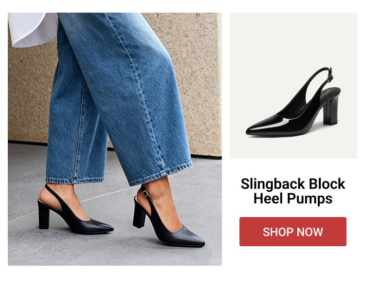 Slingback Block Heel Pumps