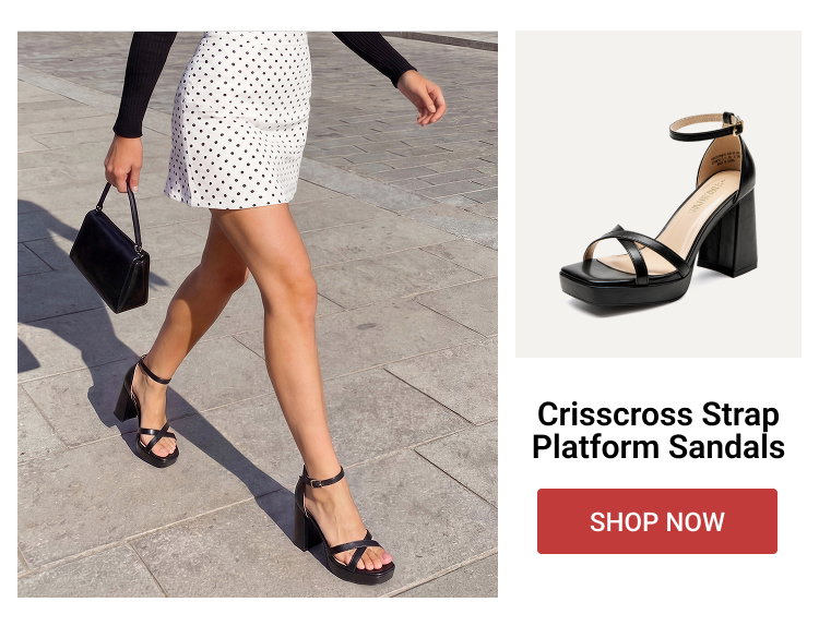 Crisscross Strap Platform Sandals