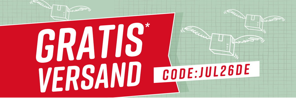 Gratis-Versand* mit dem Code JUL26DE. Aktion gültig bis 21.07.2026 und ab einem Mindestbestellwert in Höhe von 25,- €. Bitte beachten Sie die weiteren Einlösebedingungen im unteren Teil des Newsletters (*-Text). Bild anklicken, um in den Shop zu gelangen >