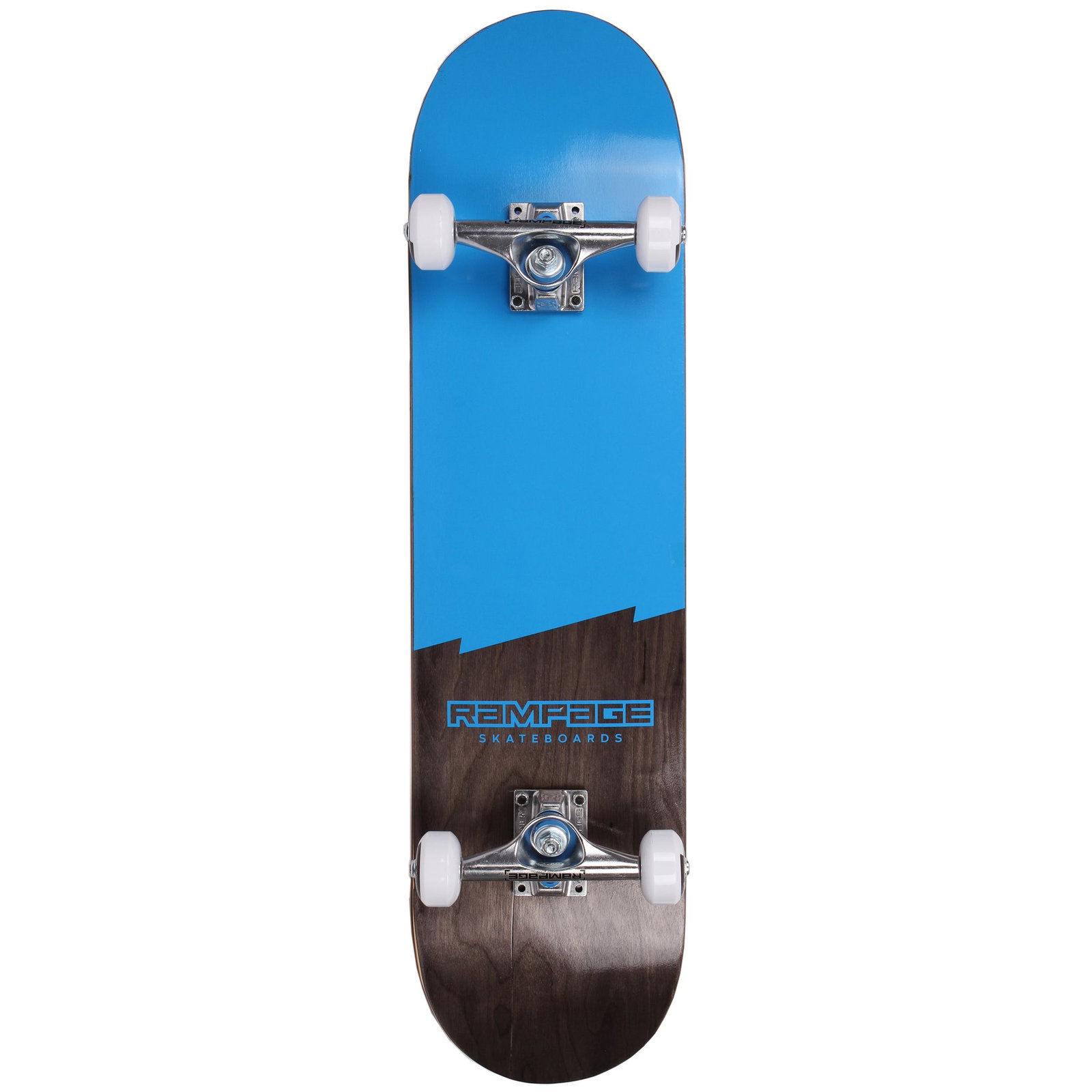 Image of Rampage Plain Third Complete Skateboard - Blue/Black 7.75''