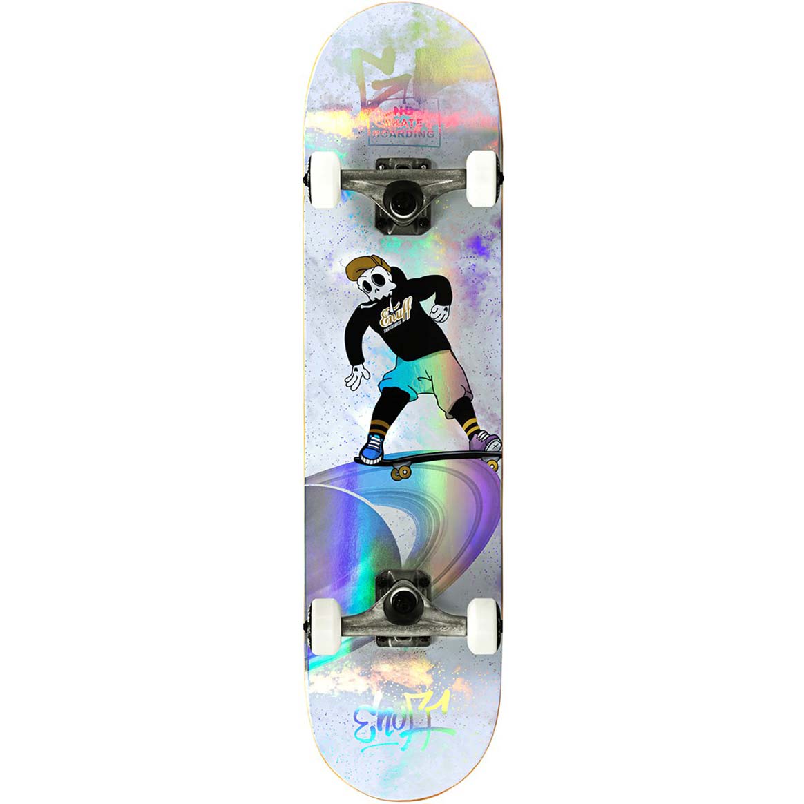 Image of Enuff Skully Hologram Complete Skateboard 7.75" - White