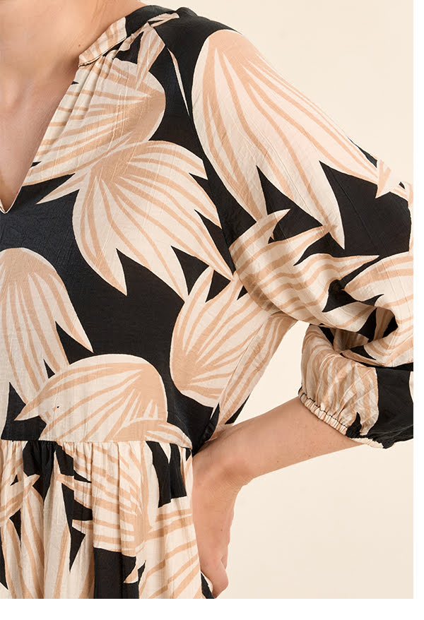 Robe courte Babydoll à imprimé
