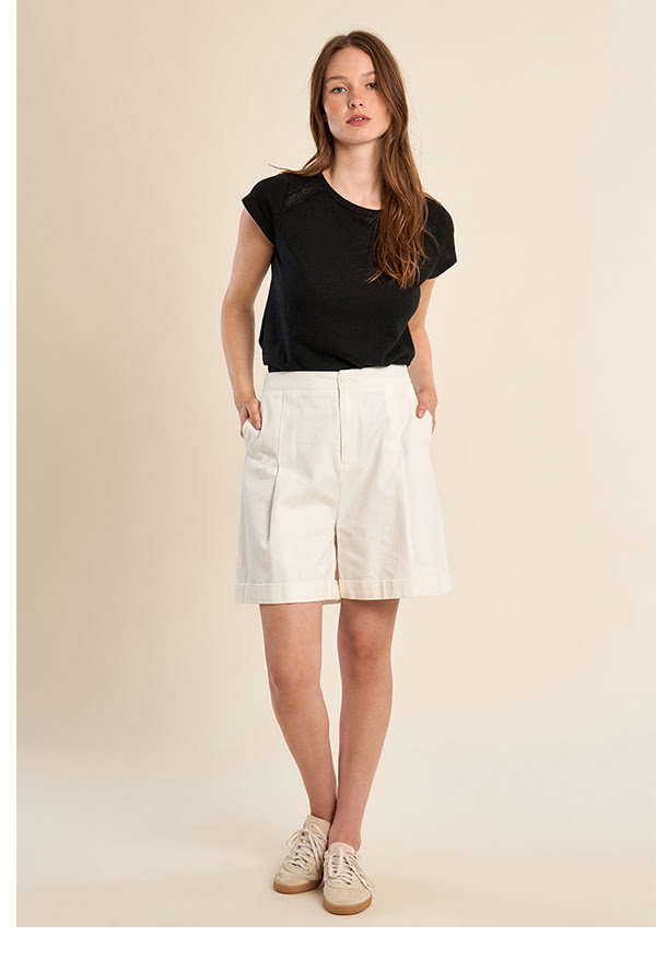 T-shirt en coton, ajouré