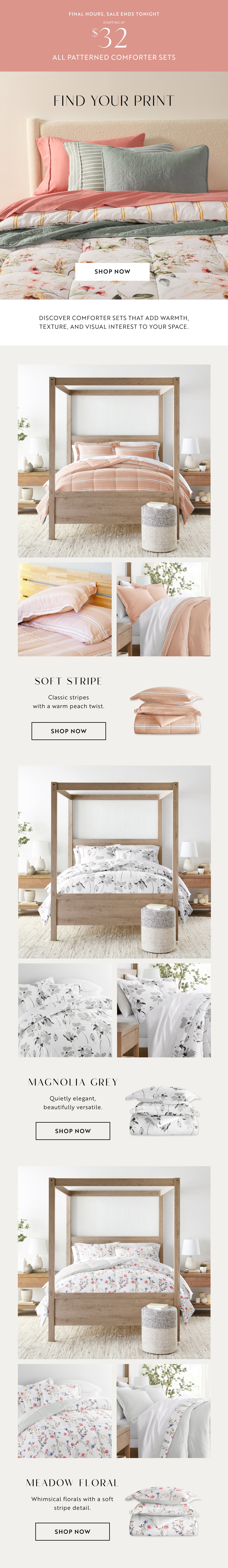 Starting at $32 All Patterned Comforter Sets - Shop Now