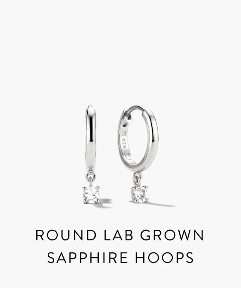 Round Lab Grown Sapphire Hoops.