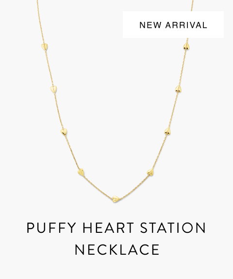Puffy Heart Station Necklace.