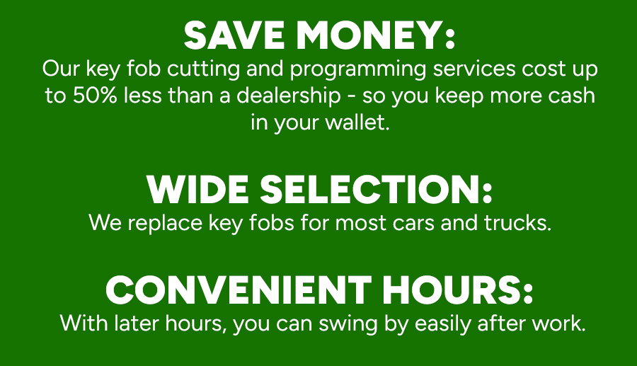 Save Money, Wide Selection, Convenient Hours