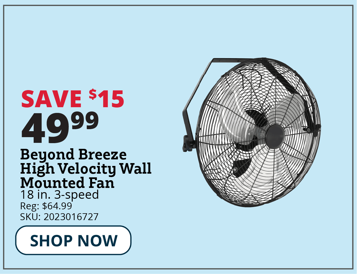 high velocity wall fan