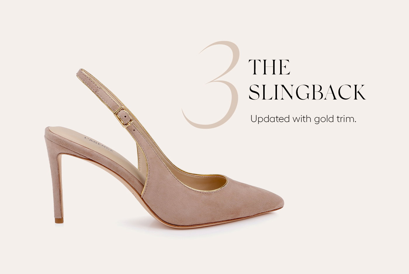 The Slingback  - Updated with gold trim. 