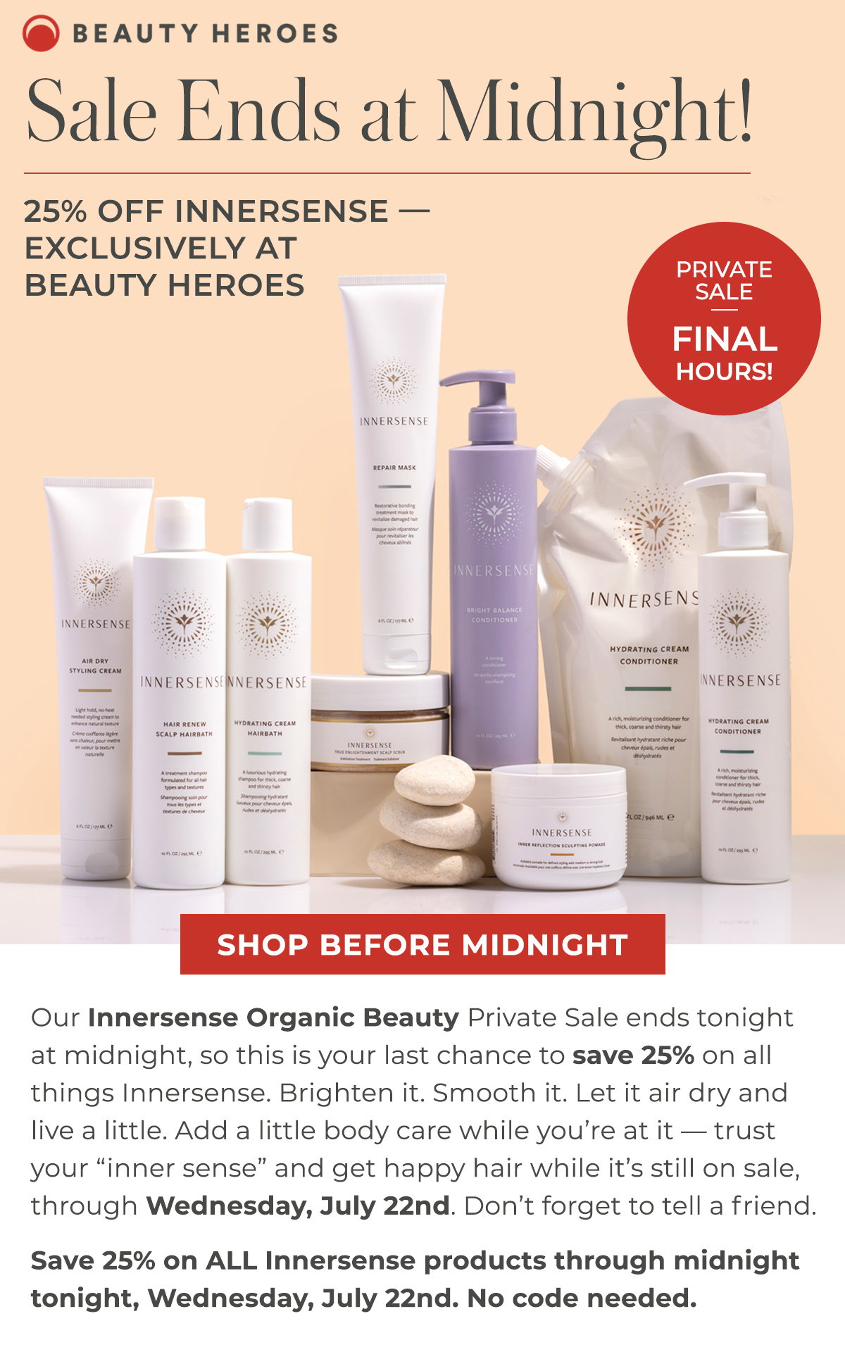 Sale Ends at Midnight! | 25% OFF Innersense — Exclusively at Beauty Heroes