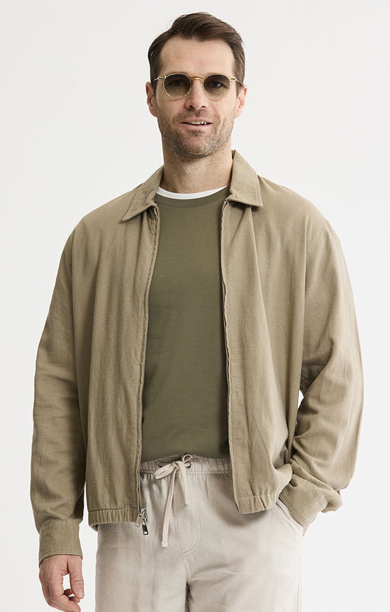 linen zip jacket
