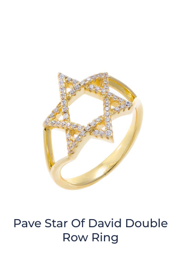 Pave Star Of David Double Row Ring