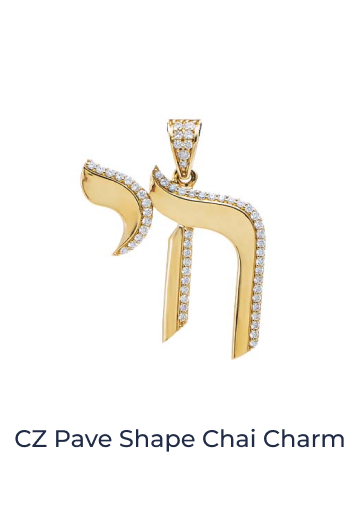 CZ Pave Shape Chai Charm