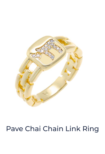 Pave Chai Chain Link Ring