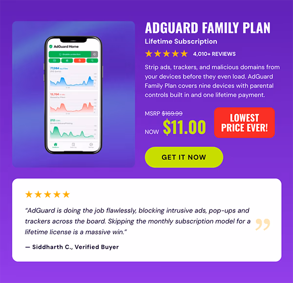 AdGuard Family Plan: Lifetime Subscription