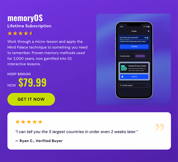 memoryOS Lifetime Subscription