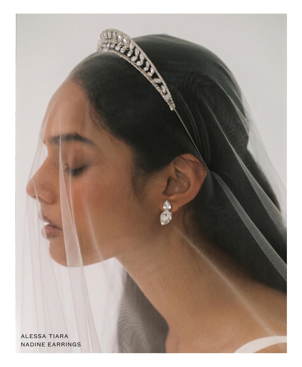 Alessa tiara and Nadine earrings