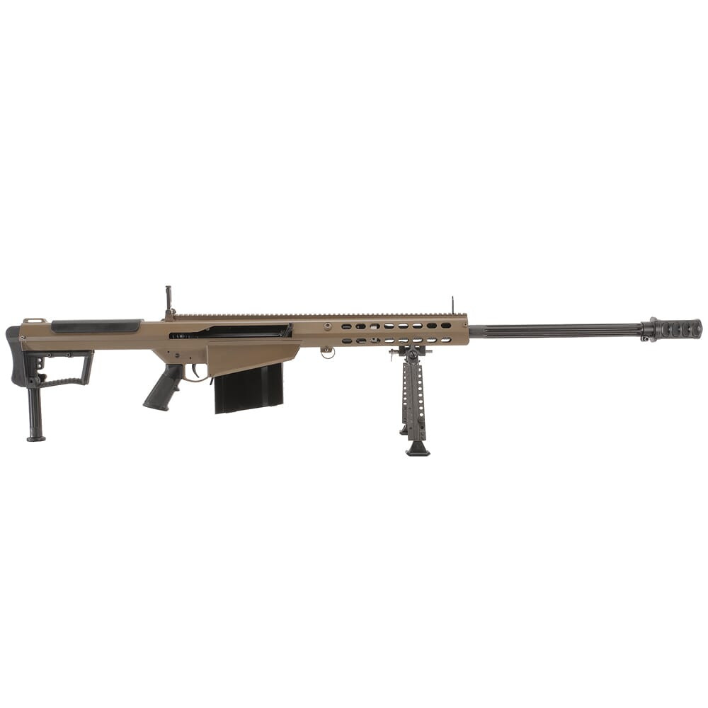 Image of Barrett M107A1 .50 BMG Semi-Auto FDE Rifle w/ Hydraulic Buffer System and Black 29" Fluted Bbl 18065