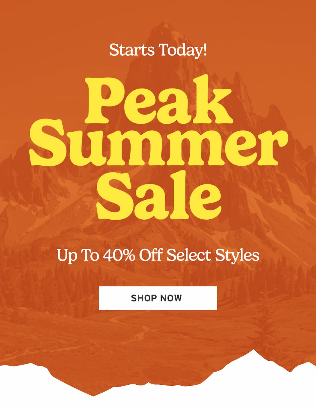 Peak Summer Sale Up to 40% Off Select Styles