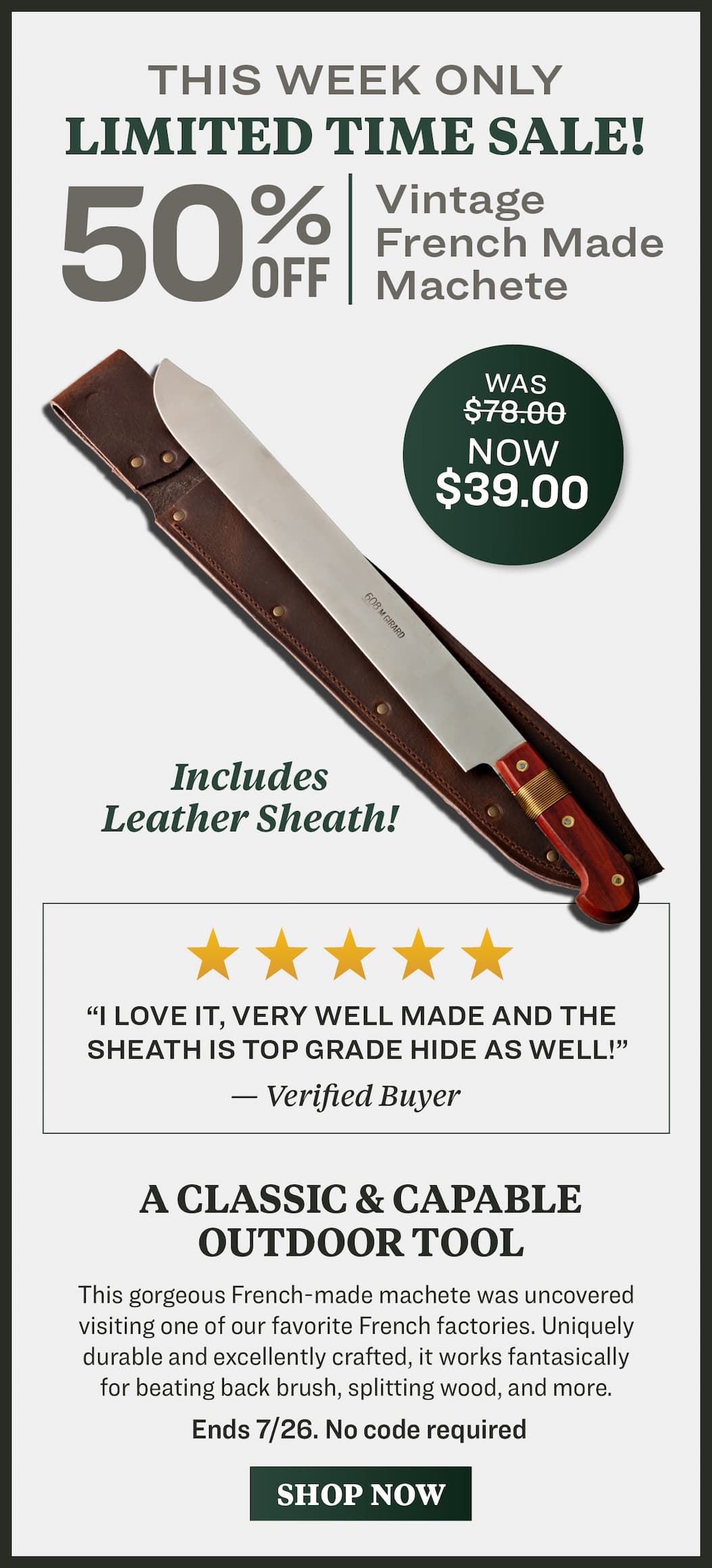 Vintage French-Made Machete