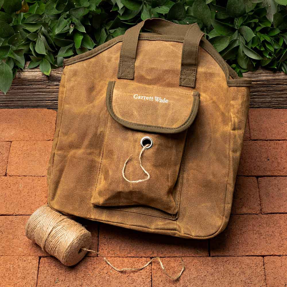 Image of Waxed Cotton Garden Tote with Jute Twine