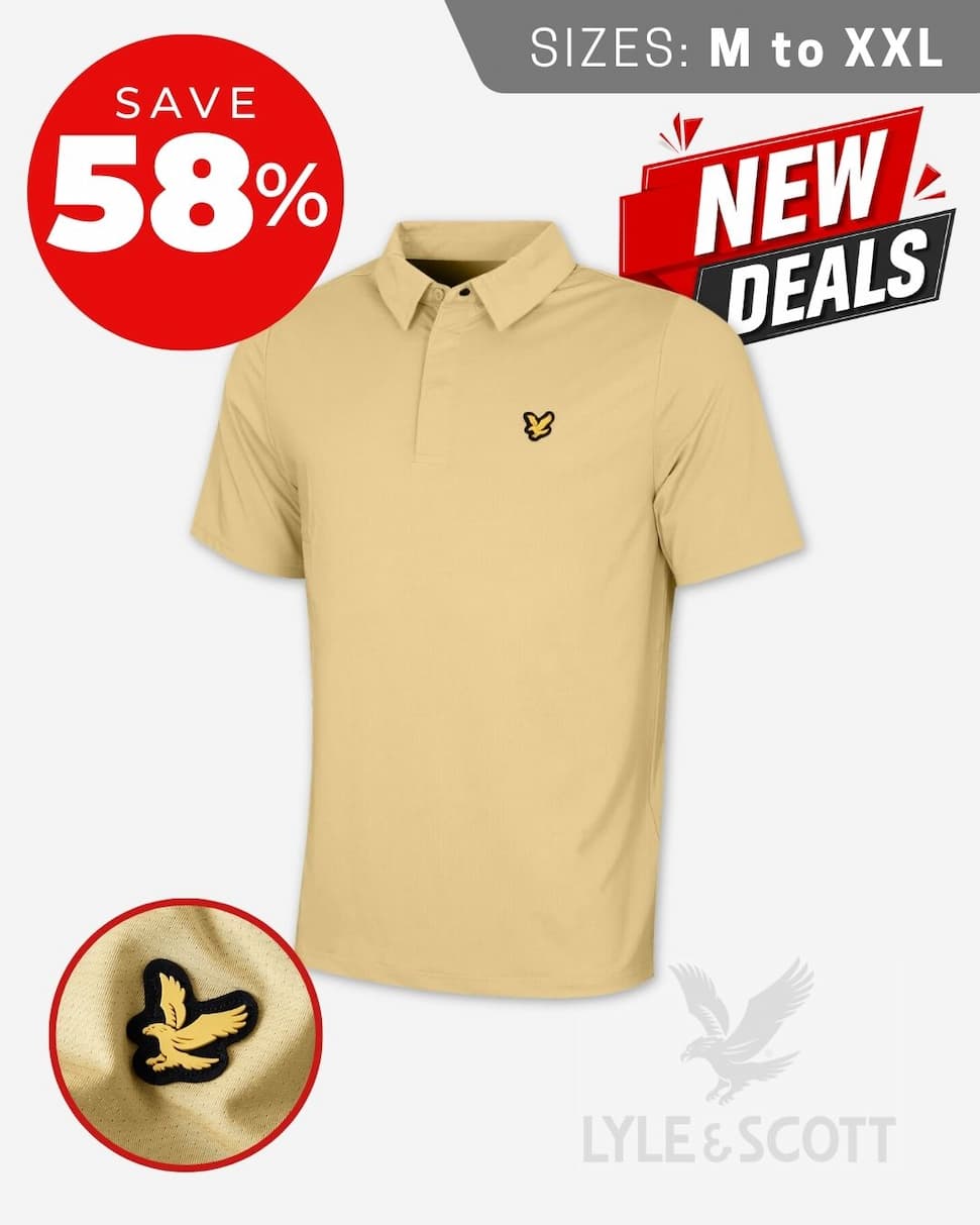 Lyle & Scott Mens Concealed Placket Breathable Golf Polo Shirt