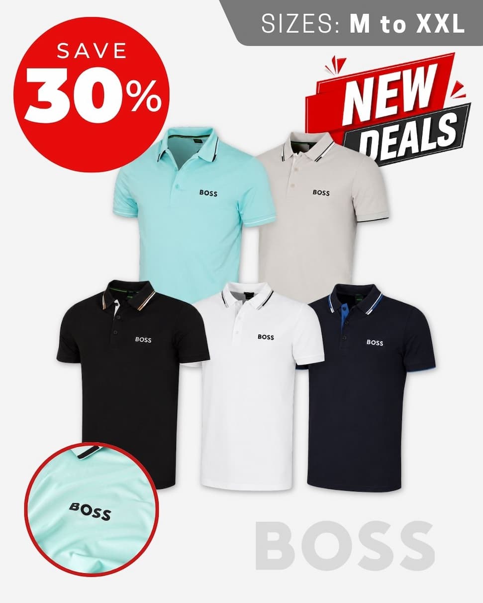 Hugo Boss Mens Paddy Pro BOSS Contrast Stripe Golf Polo Shirt
