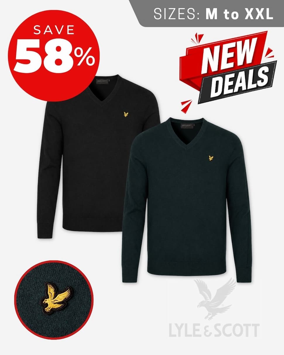Lyle & Scott Mens 1874 V Neck Breathable Pullover Golf Sweater