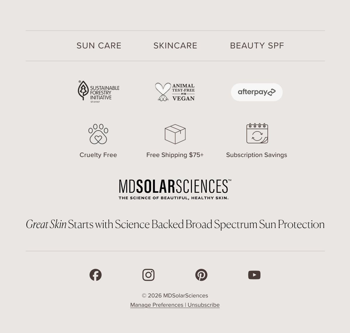 MDSolarSciencesLogo and Suncare, skincare,beautySPF 