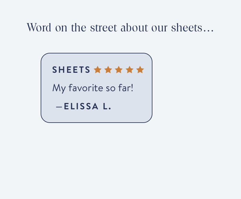 Word on the street about our sheets...
