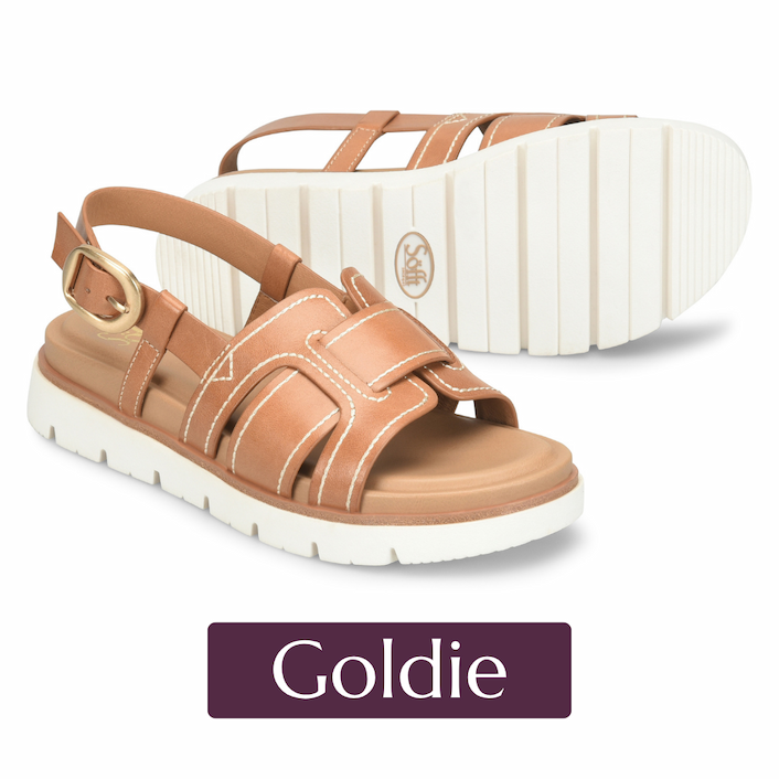 Söfft Goldie flatform sandal in tan