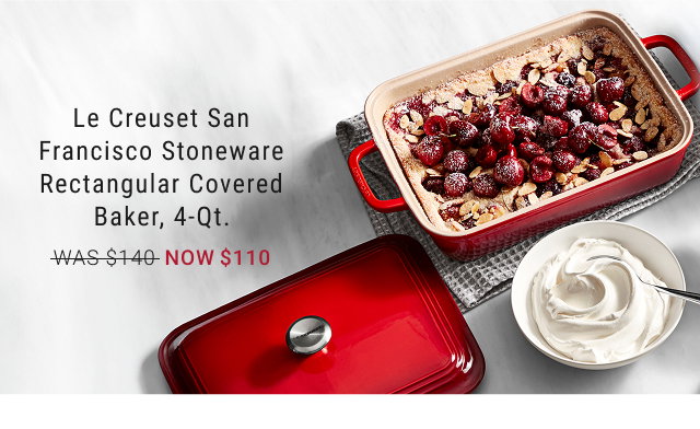 Le Creuset San Francisco Stoneware Rectangular Covered Baker, 4-Qt. - WAS $140 - NOW $110