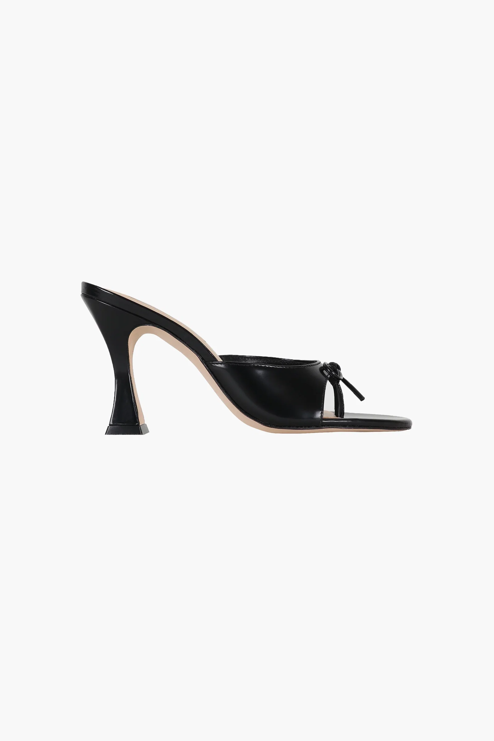 Image of THONG MULE 90 IN BLACK SPAZZOLATO