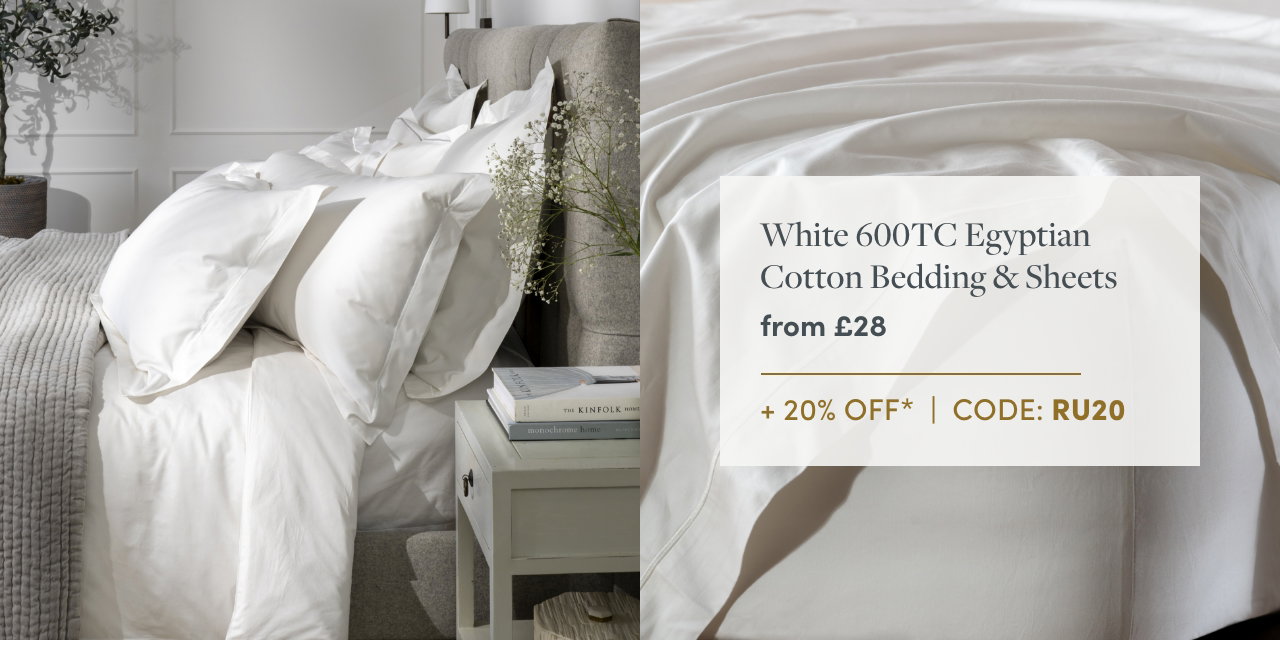 White 600 Thread Count Egyptian Cotton Bedding And Sheets