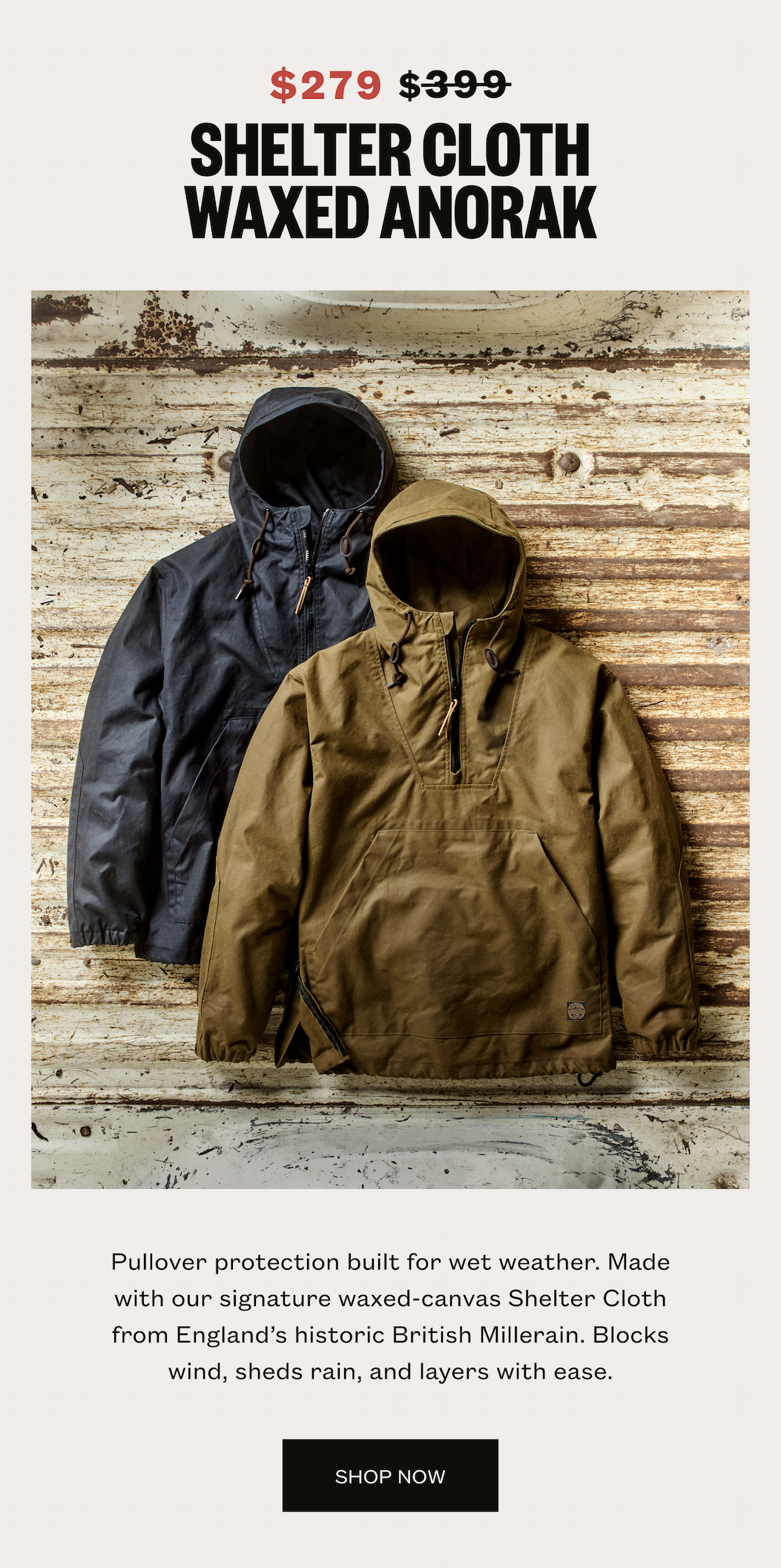 Shelter Cloth Waxed Anorak