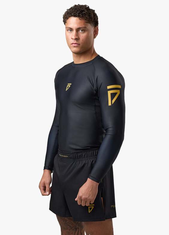 Gym King Sovereign Rash Guard - Black / Gold